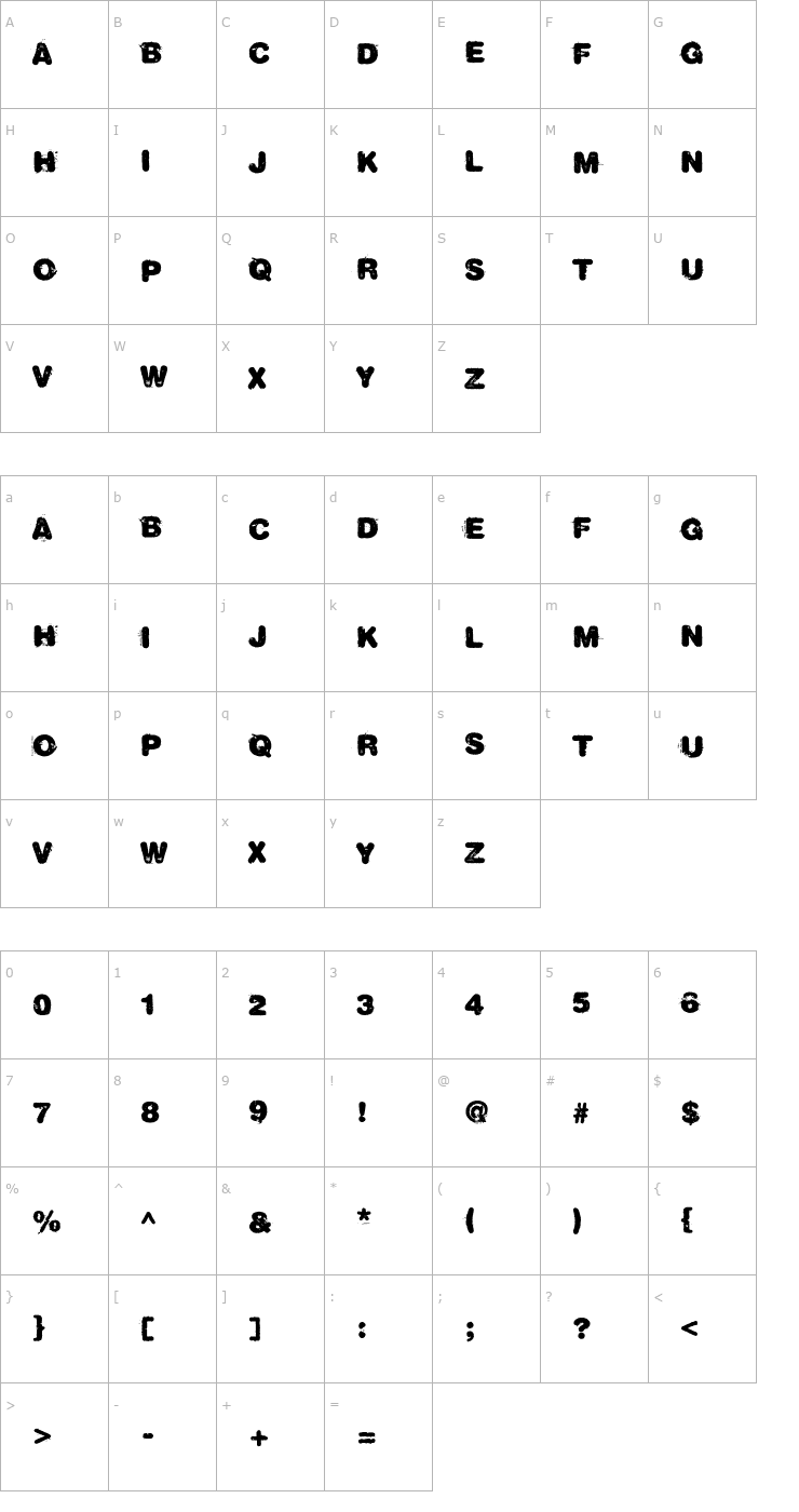 Character Map Trashold Font