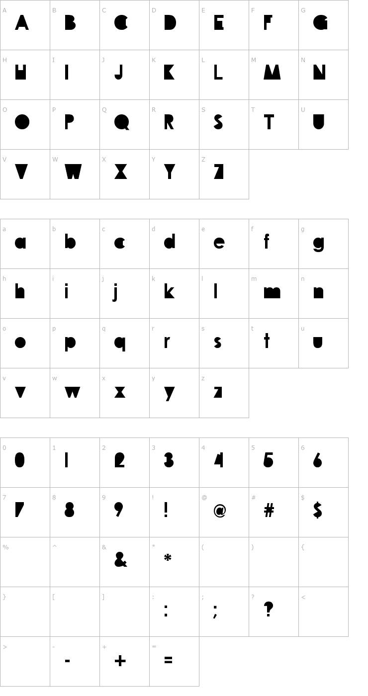 Character Map Travellers Font