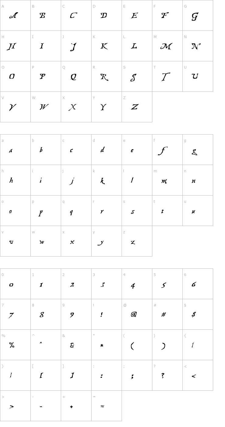 Character Map Treasure Map Deadland Font
