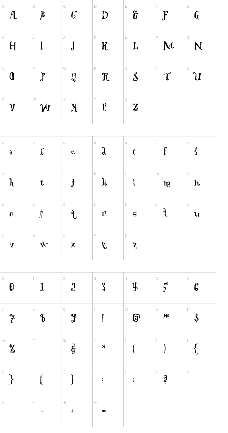 Character Map Tree MonkeyPuzzle Font