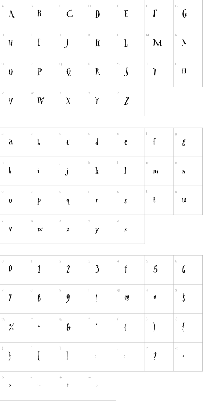 Character Map Tree Persimmon Font