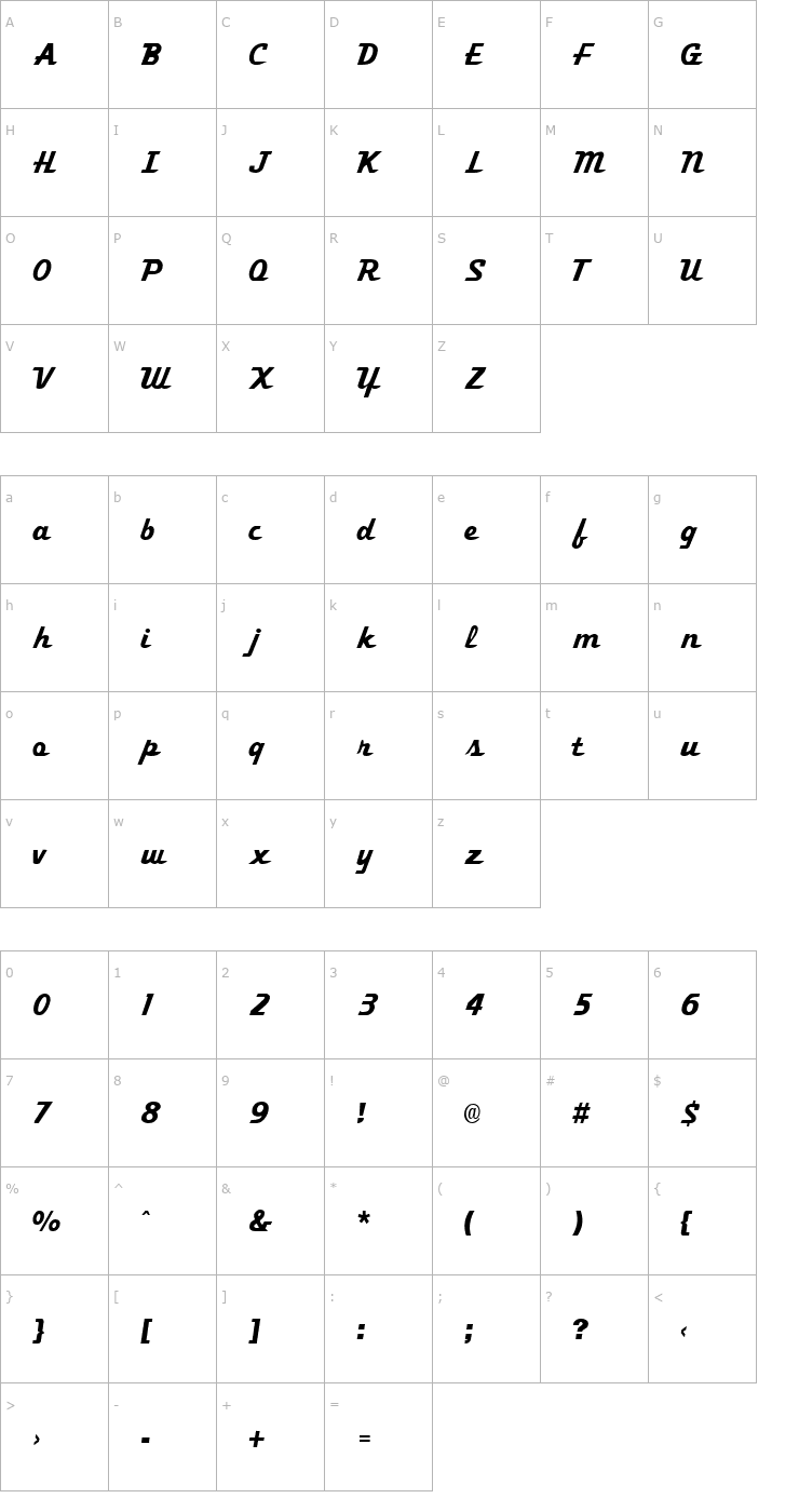 Character Map TrekkerTwo Regular Font