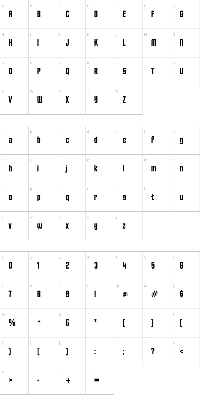 Character Map Trekkies Font
