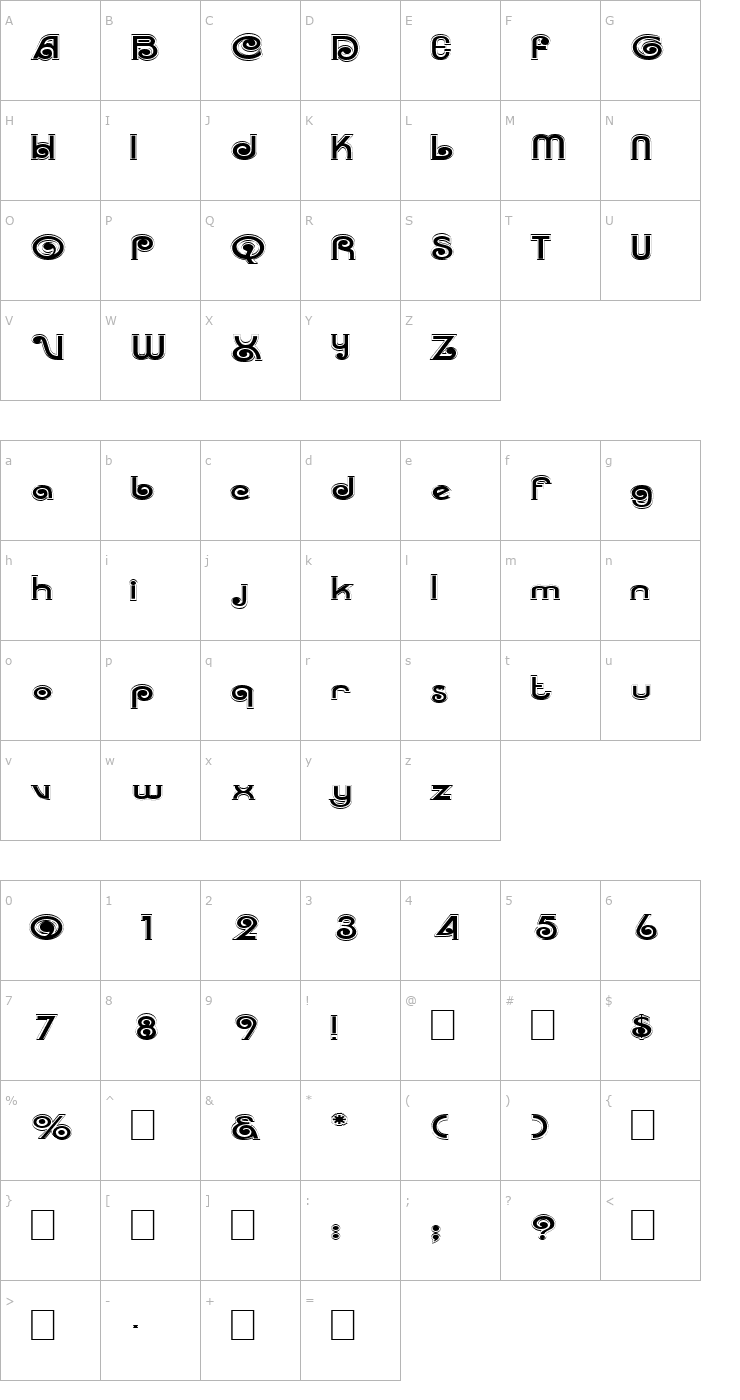 Character Map Trenz Font