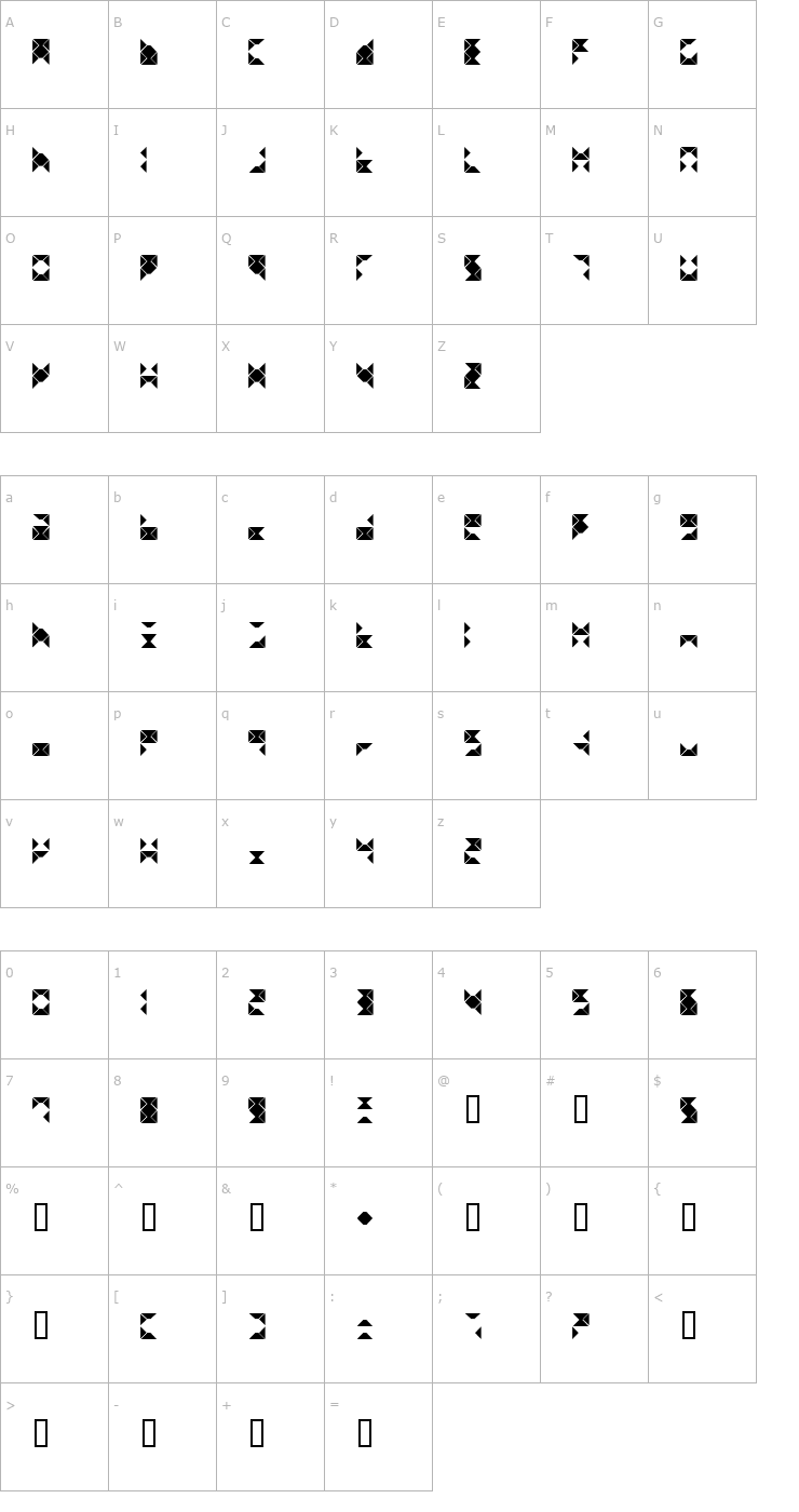 Character Map Triangel Font