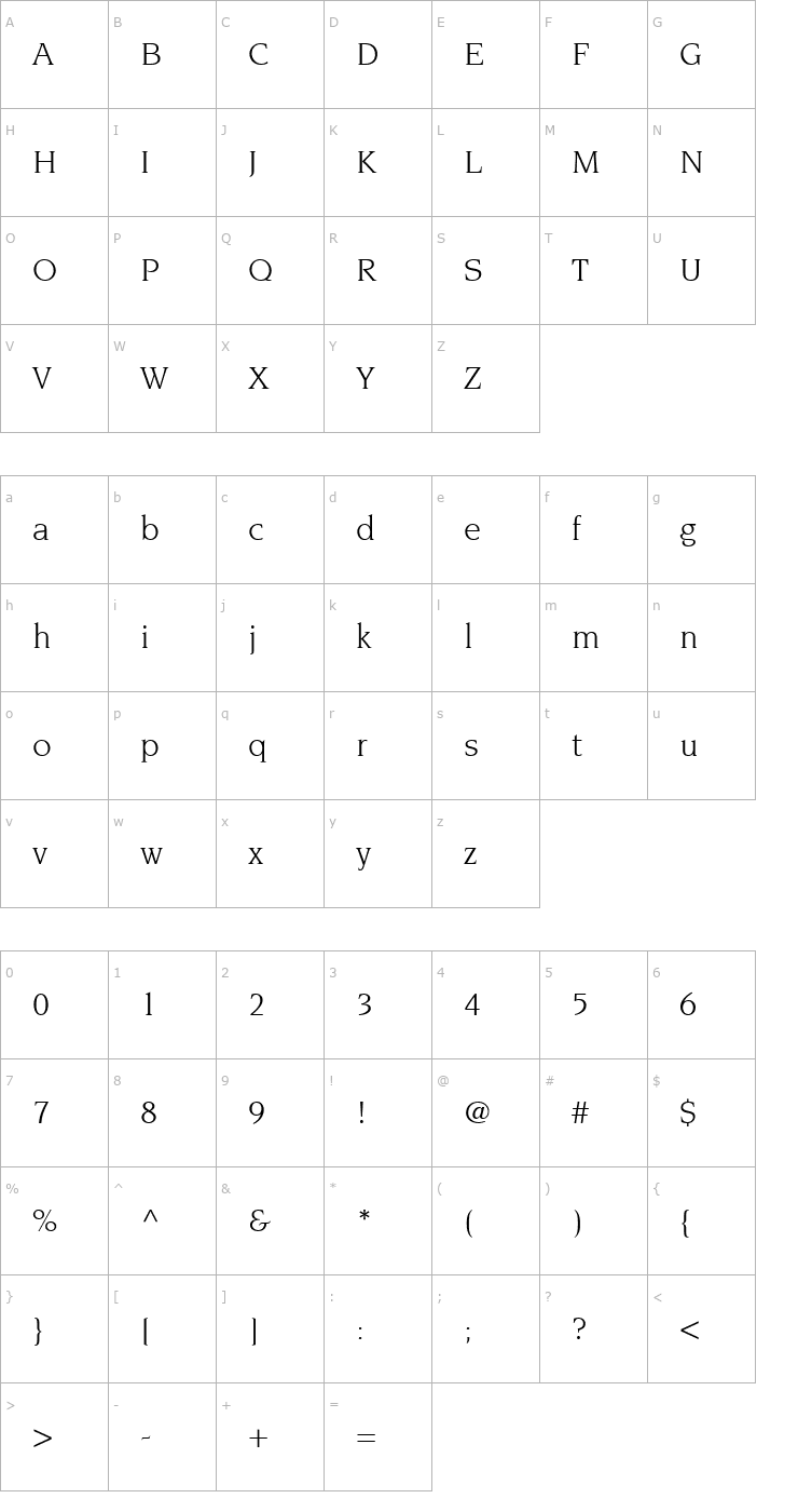 Character Map Trident SSi Font