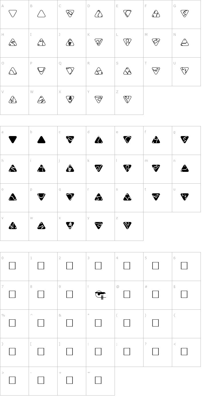 Character Map Trill Font