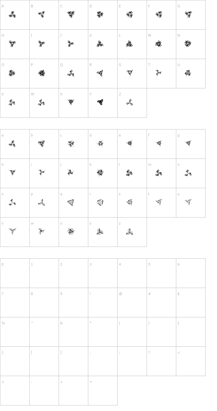 Character Map Trinsomnia Font