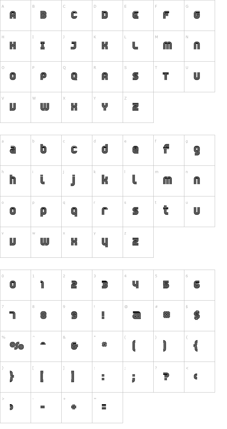 Character Map Trisect Bold Font