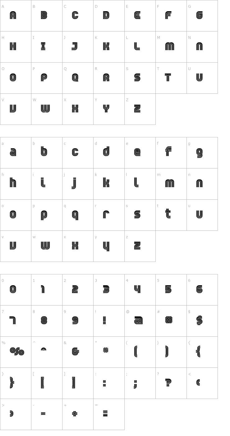 Character Map Trisect ExtraBold Font