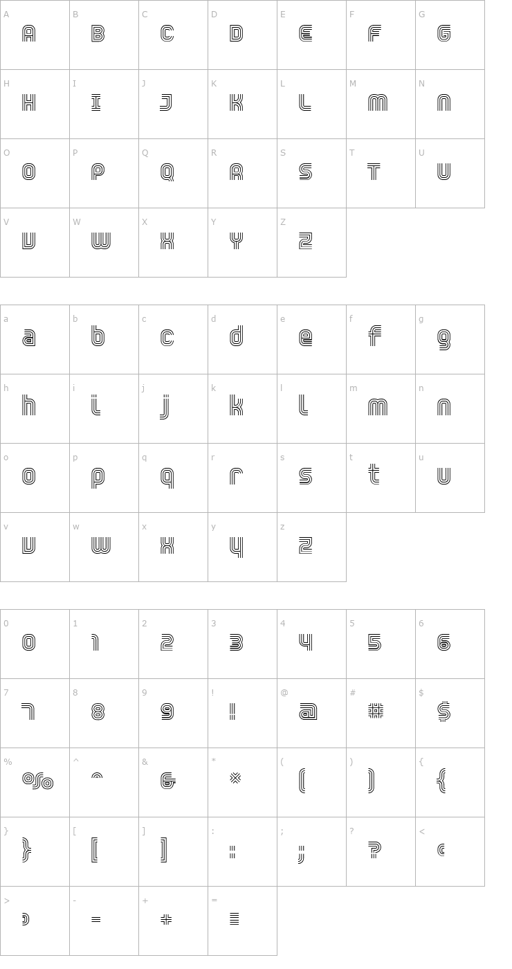 Character Map Trisect Light Font