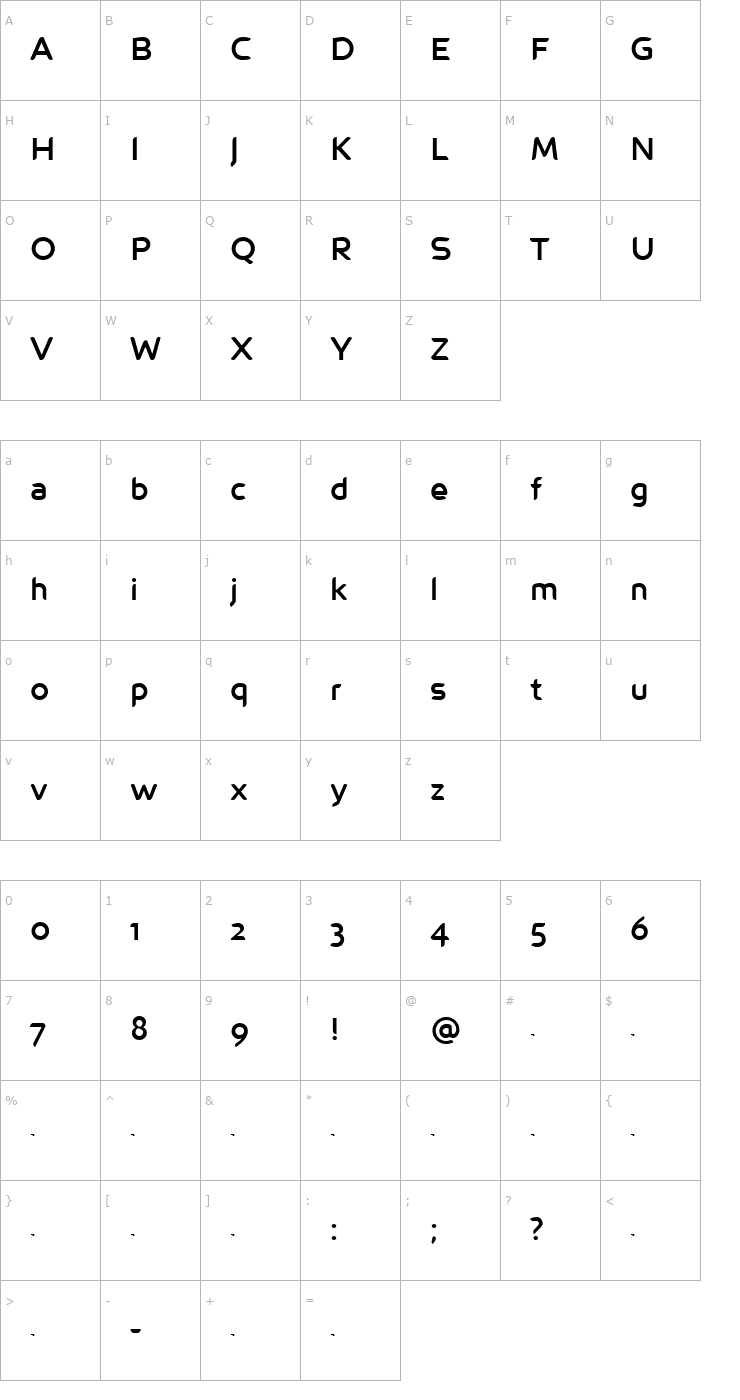 Character Map Trivia-Regular Font