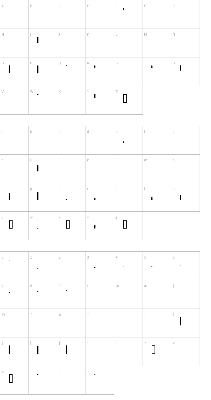 Character Map Trix Font