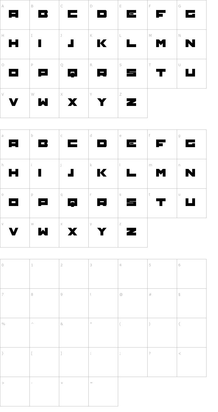 Character Map TRTL Font