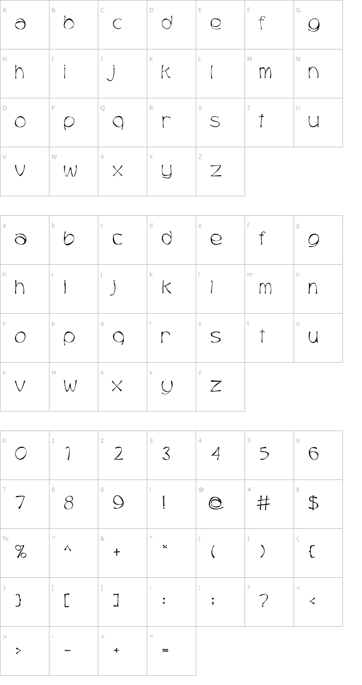 Character Map Trubble Font