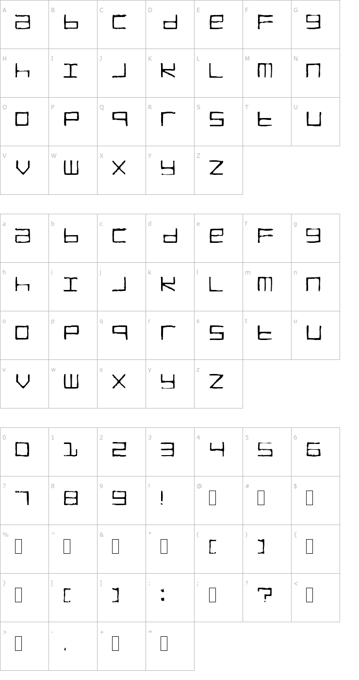Character Map TRUCK Transmission Font