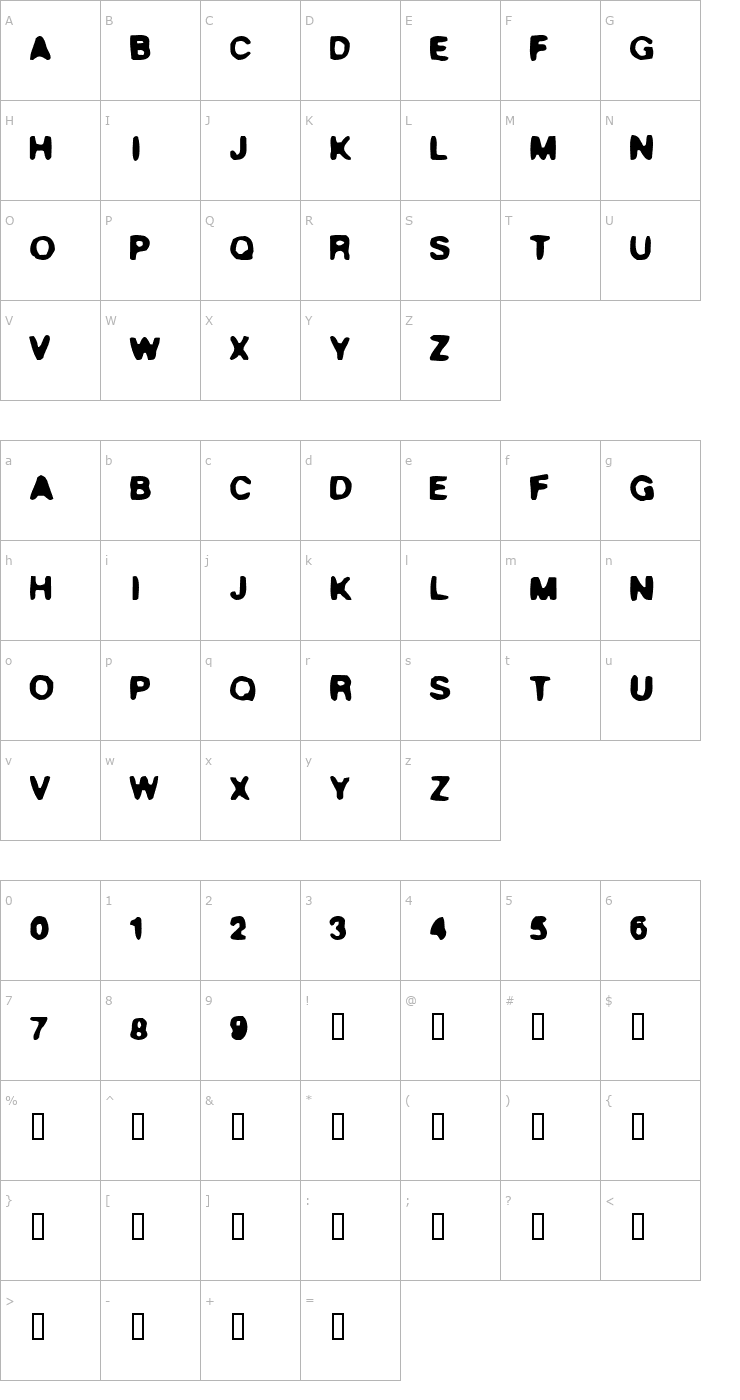 Character Map True Stories Font