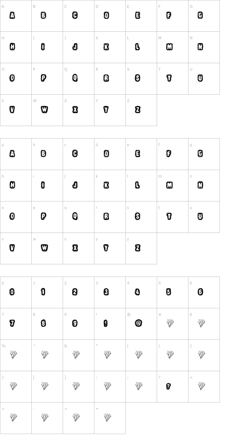 Character Map Truffle Shuffle Font