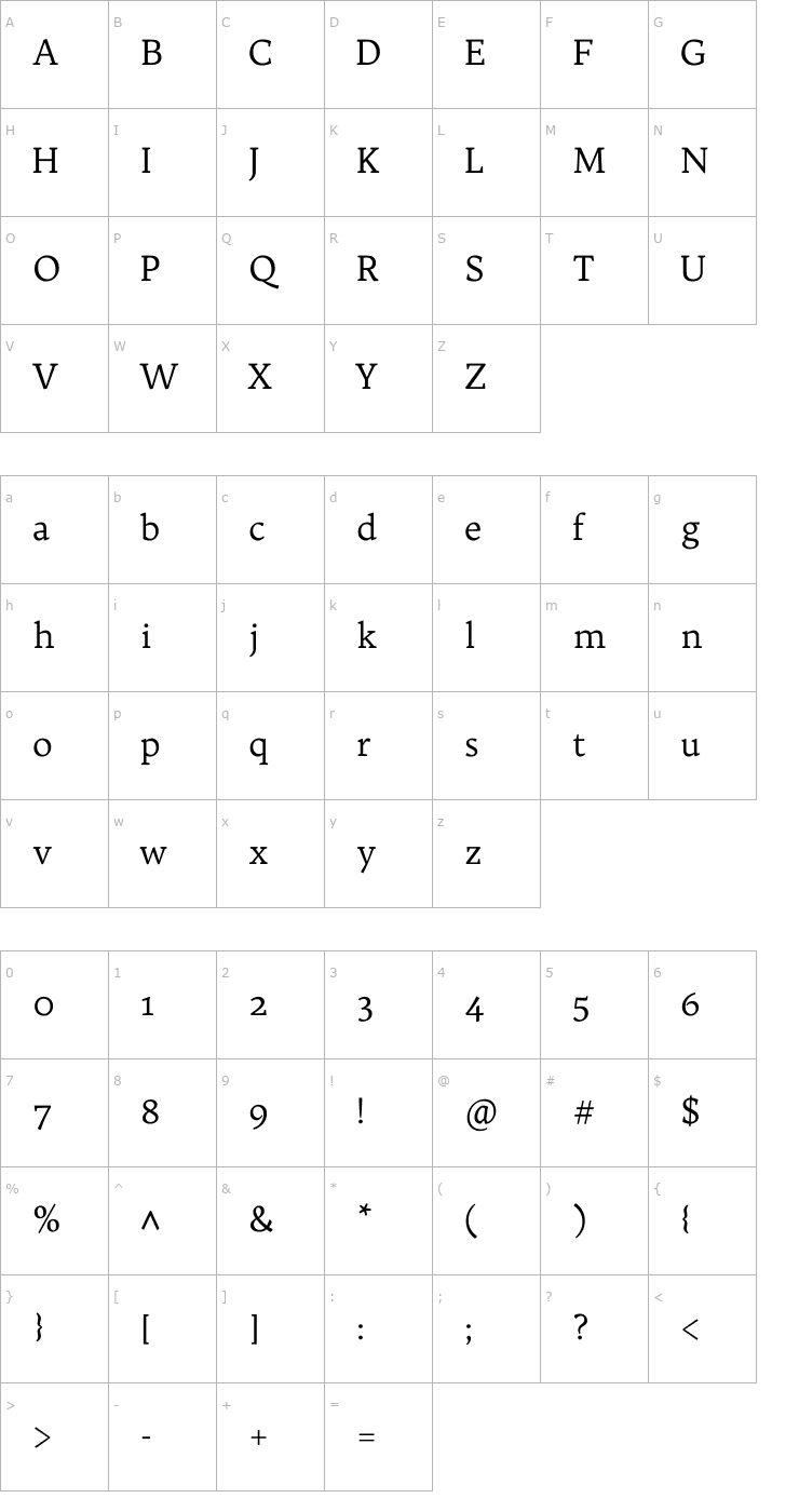 Character Map Trykker Font