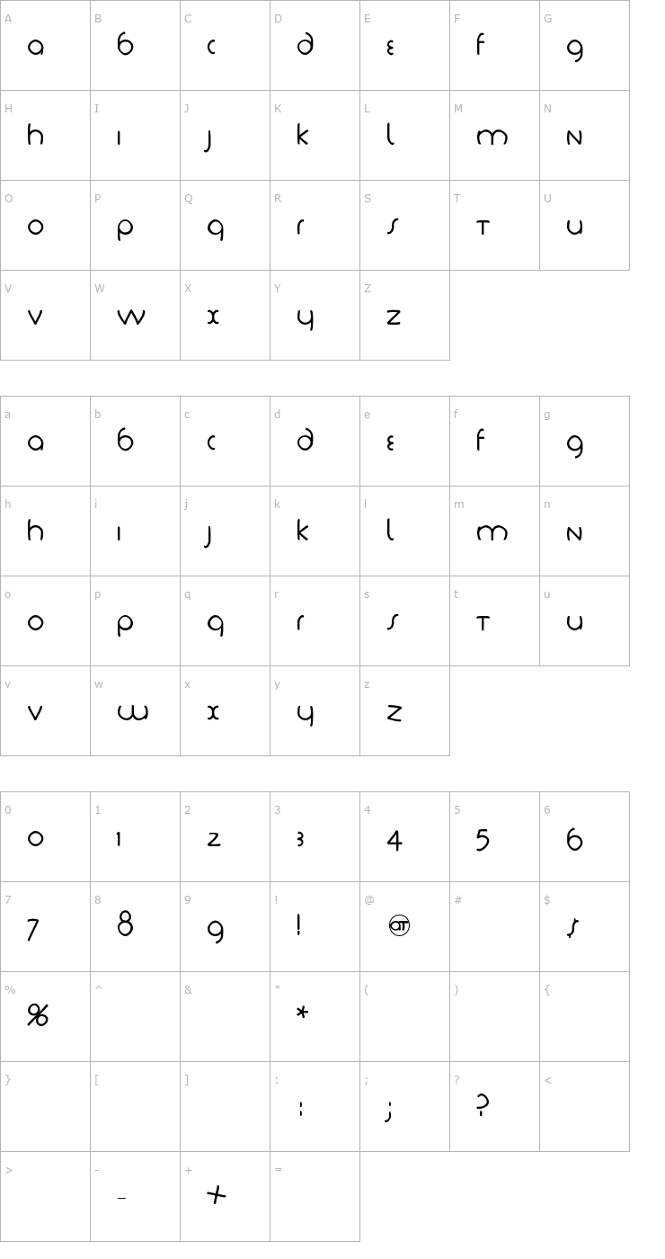 Character Map TschichLightFS Font