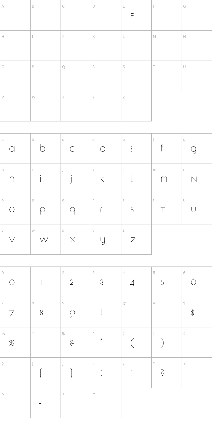 Character Map TschicholdarchitypeNormal OTF Font