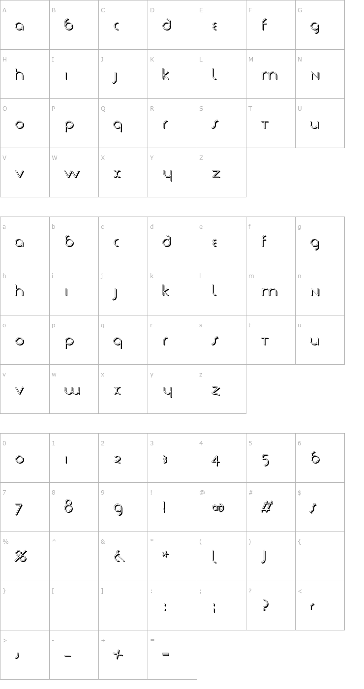 Character Map TschicholdsShades Font