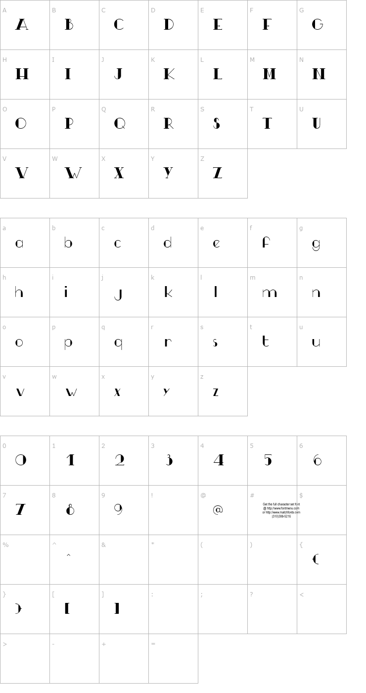 Character Map TSF et Compagnie Tryout Font