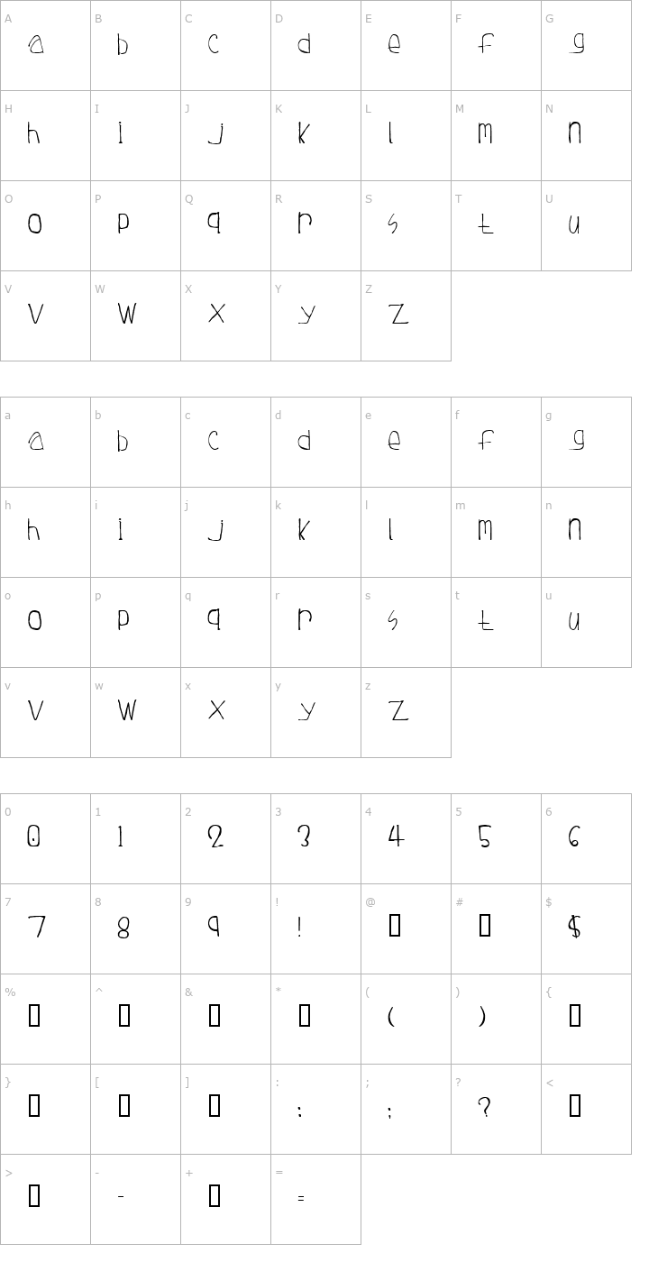 Character Map Tuesday Font