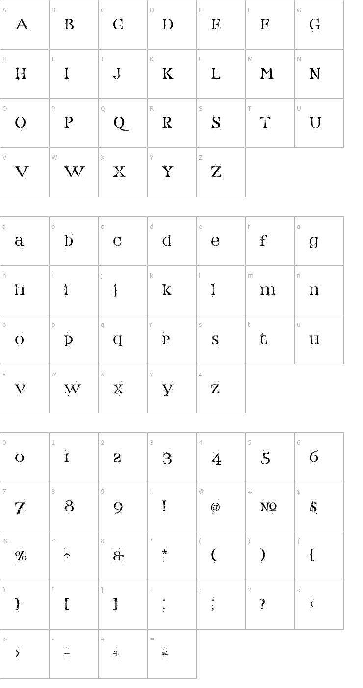 Character Map Tumbler Book Font