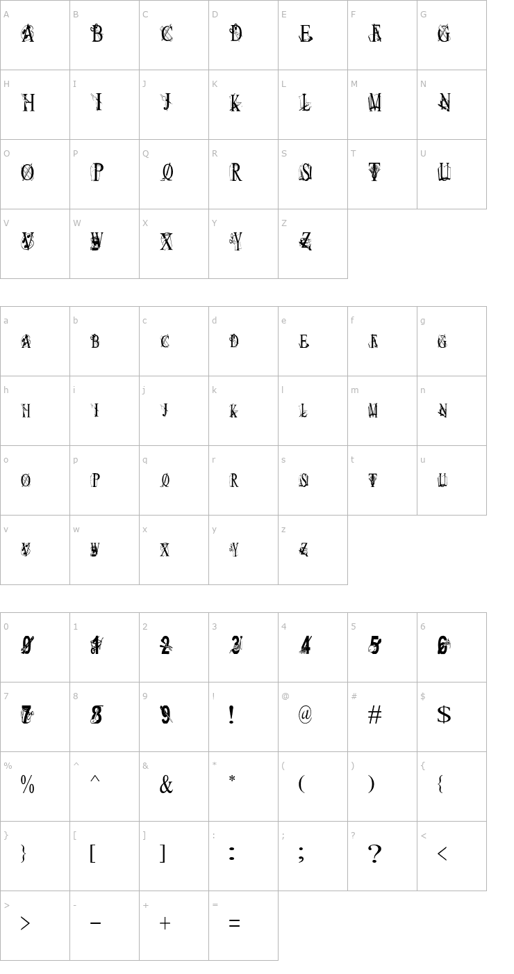 Character Map TungFont Art Font Font