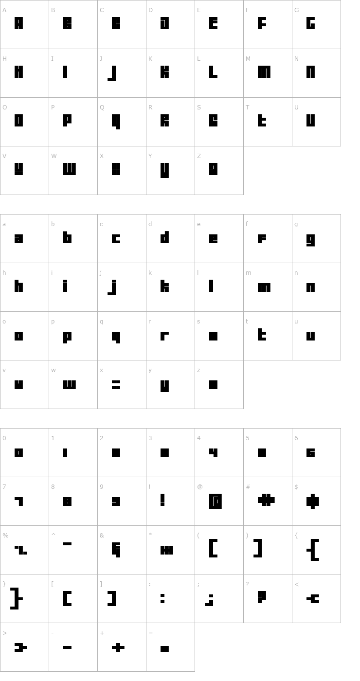 Character Map Tutor Font