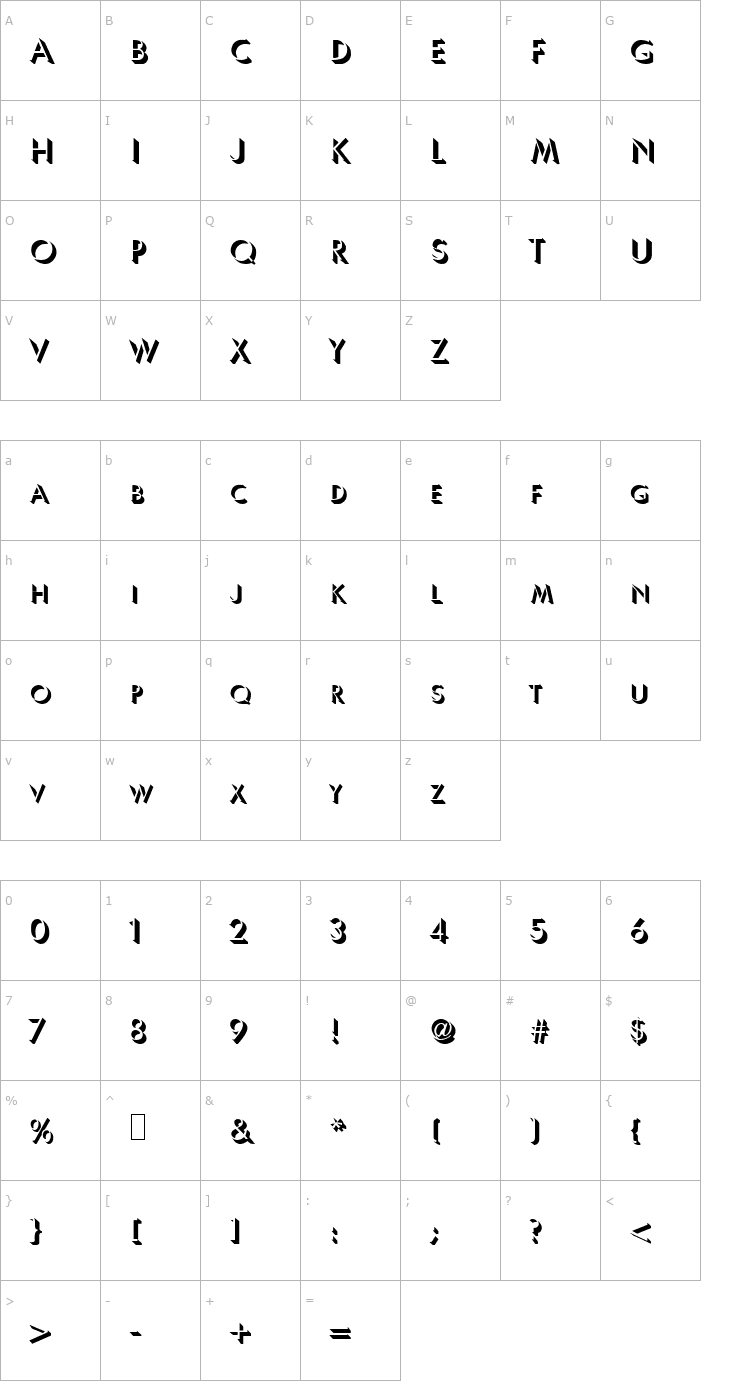 Character Map Tuxor Becker Font
