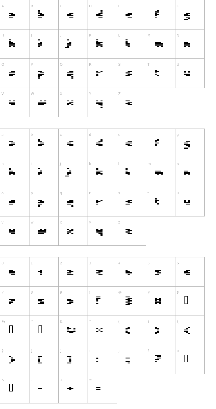 Character Map TV27 Font