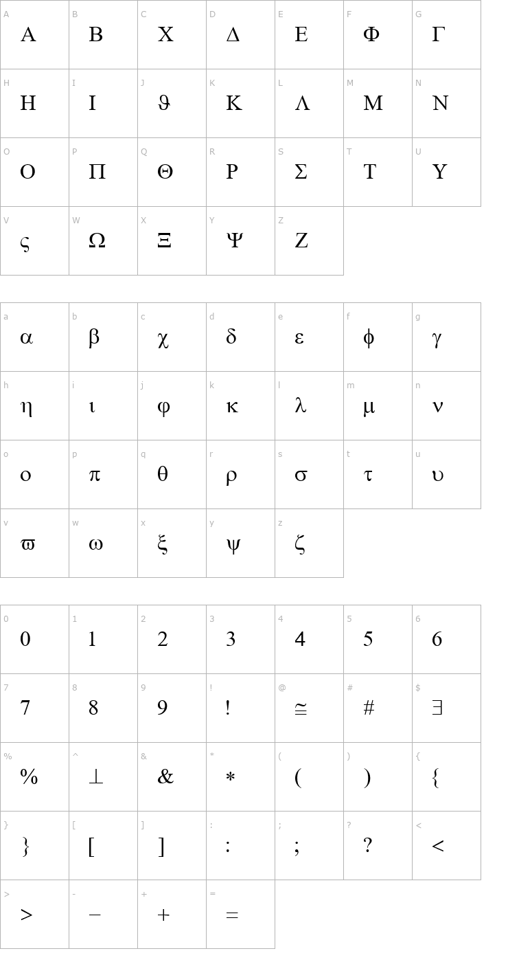 Character Map TWA Symbol Font