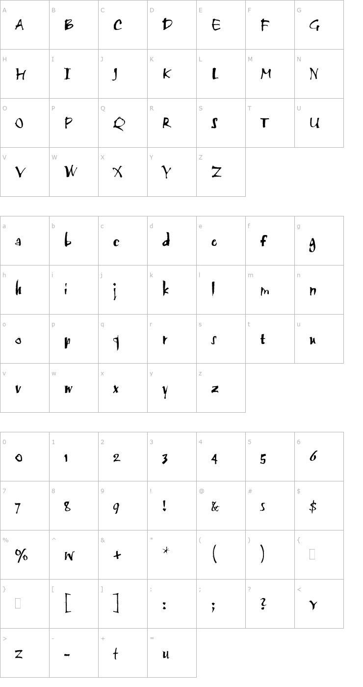Character Map TwangPlain Font
