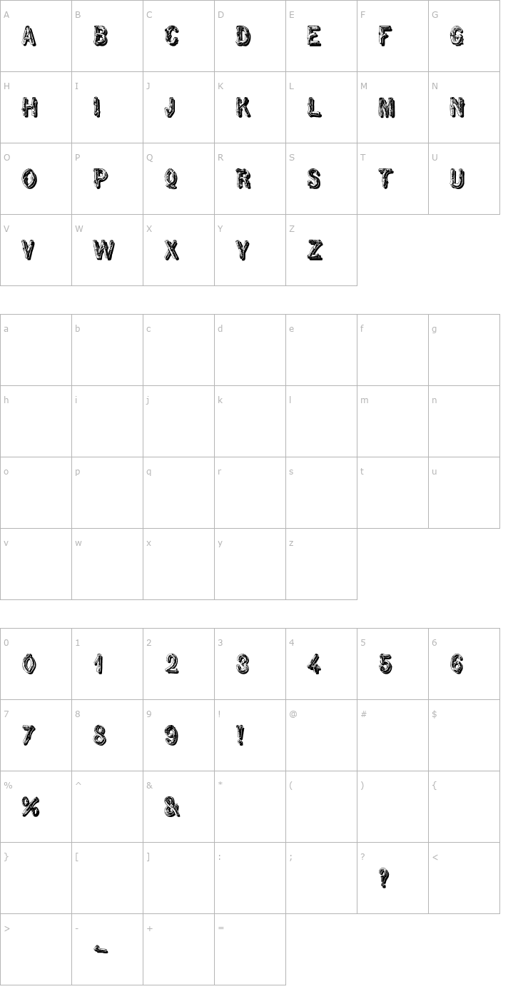 Character Map twig Font