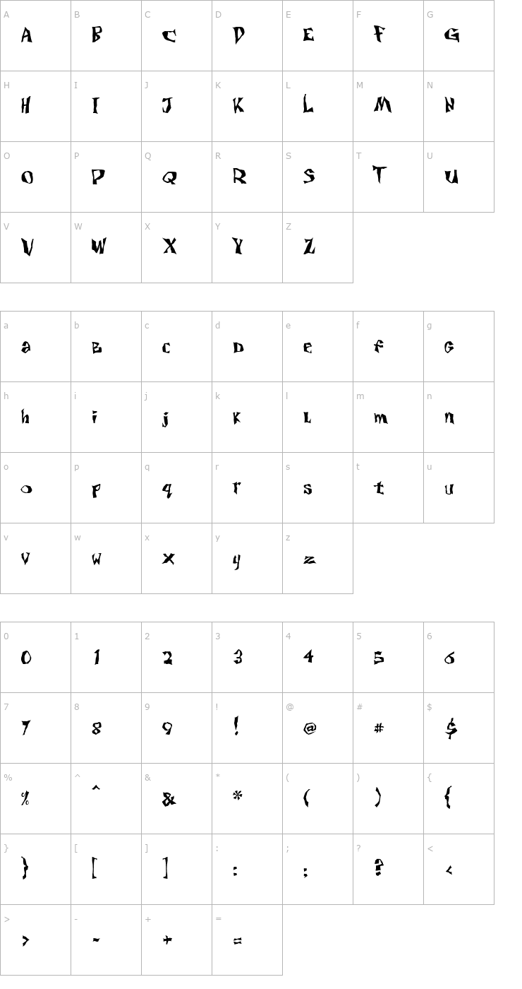 Character Map Twitch Font