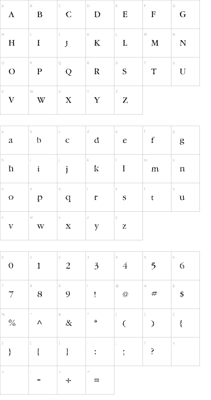 Character Map TwyliteZone Book Font