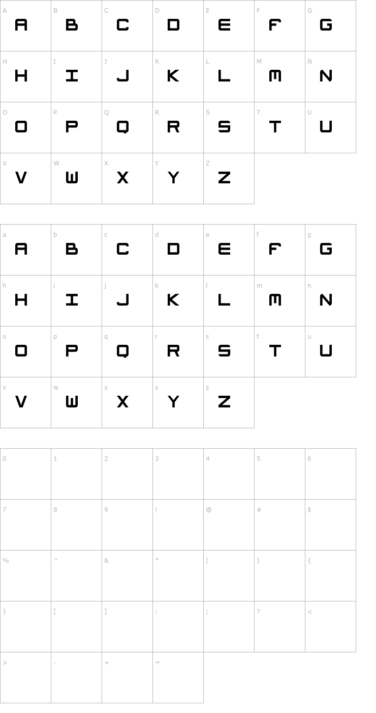 Character Map Tycho OTF Font