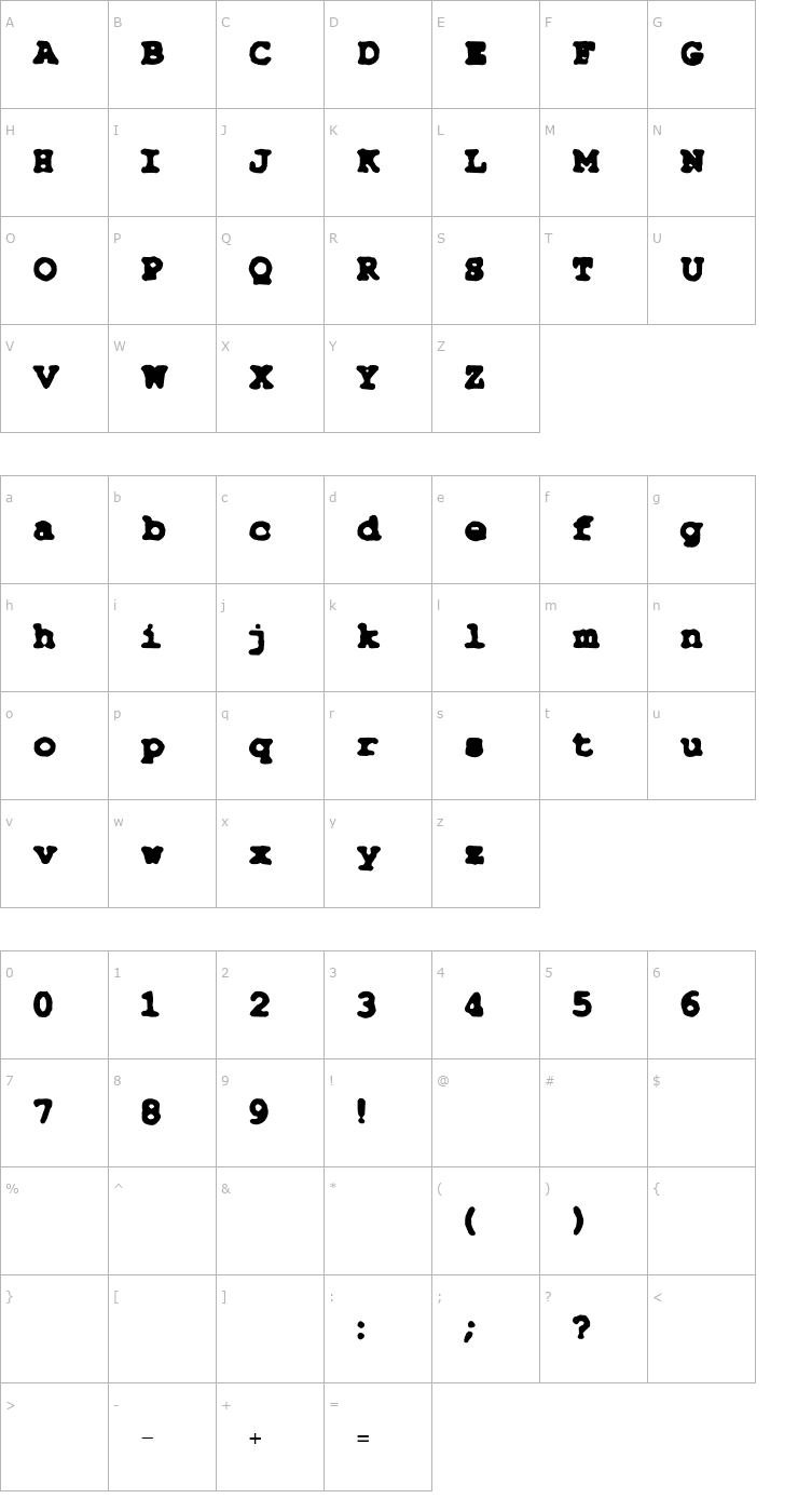 Character Map Type-Simple Font
