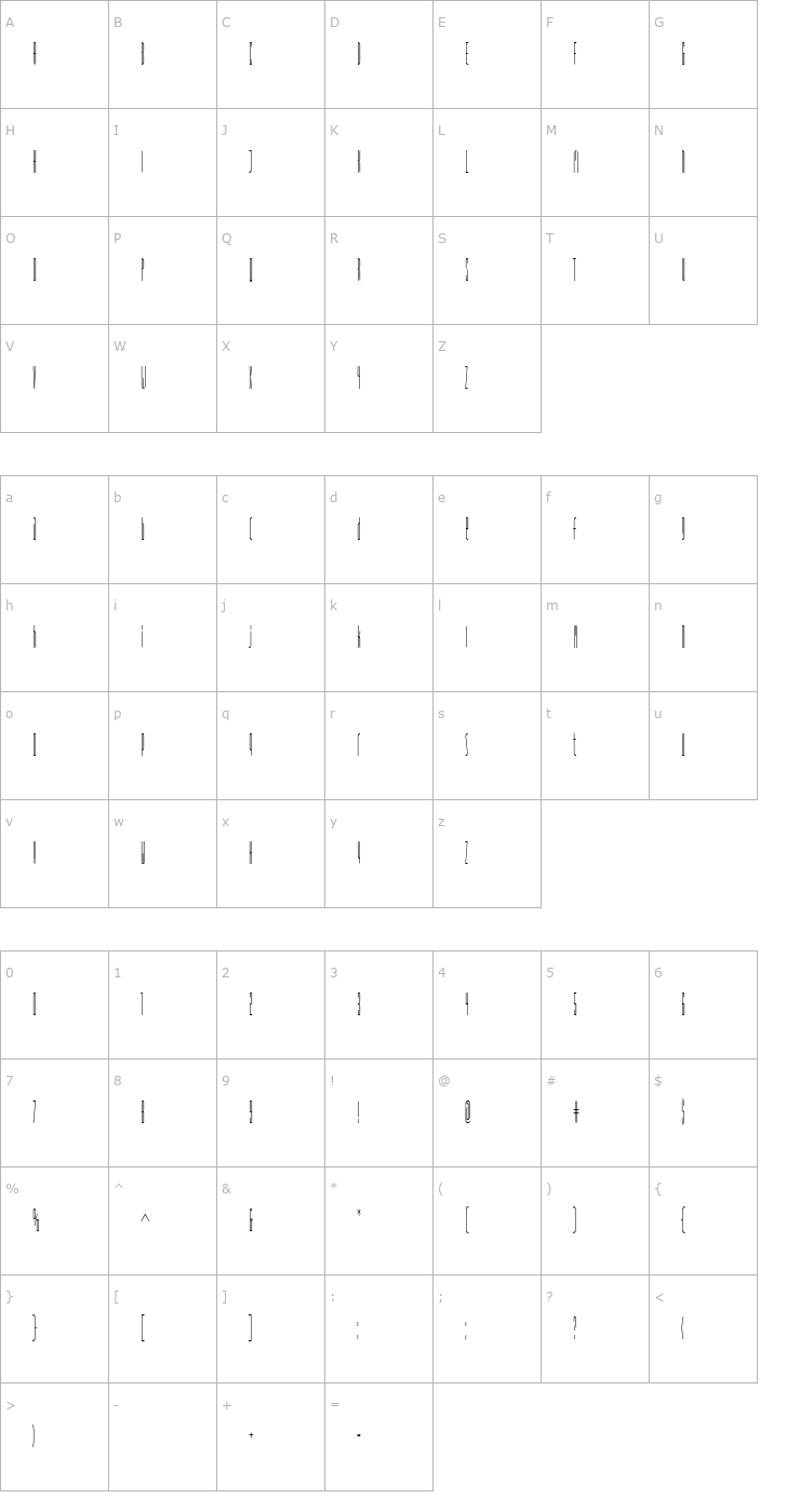 Character Map Typeface FourOne Font