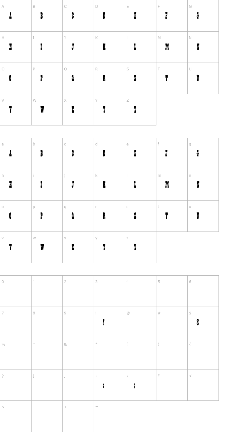 Character Map TypeNo14 Font