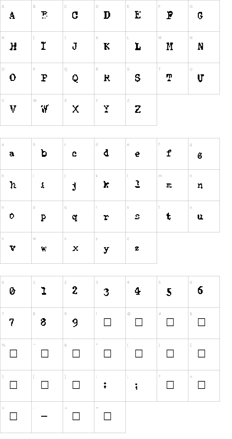 Character Map Typewise Alpha Font