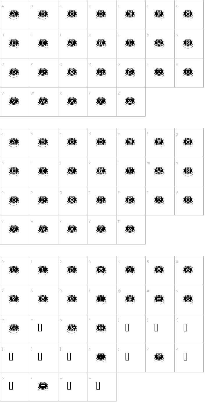 Character Map Typewriter Keys Font
