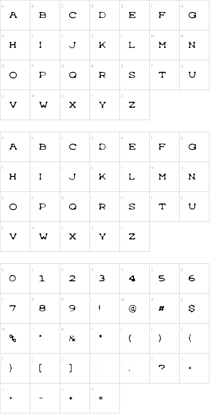 Character Map Typewrong Font