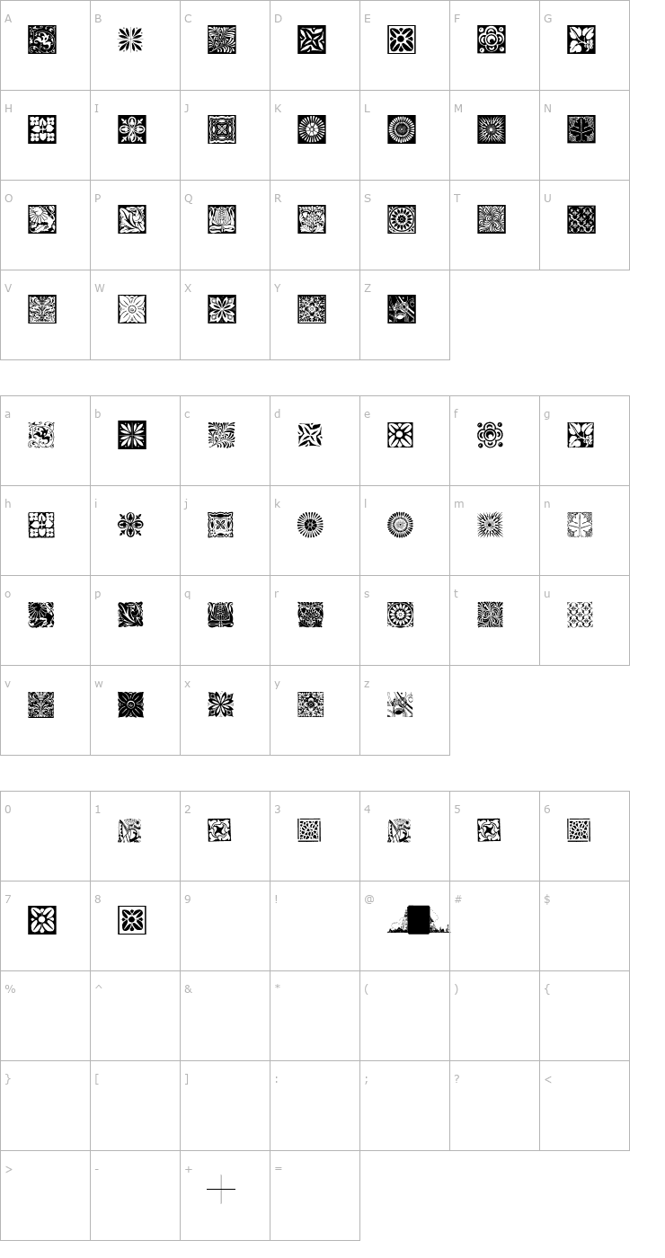 Character Map Typo Backgrounds Font