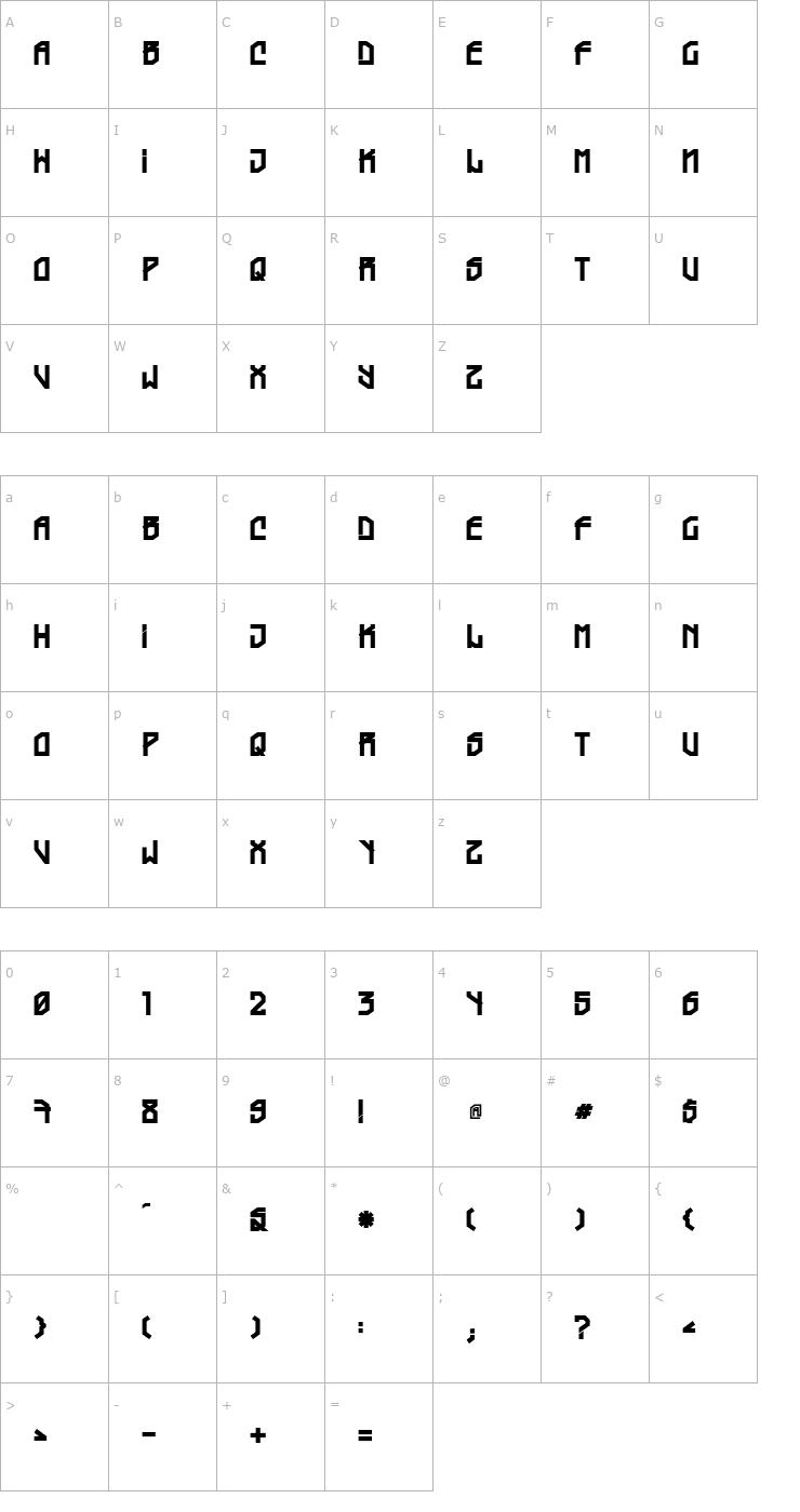 Character Map Typograff Font