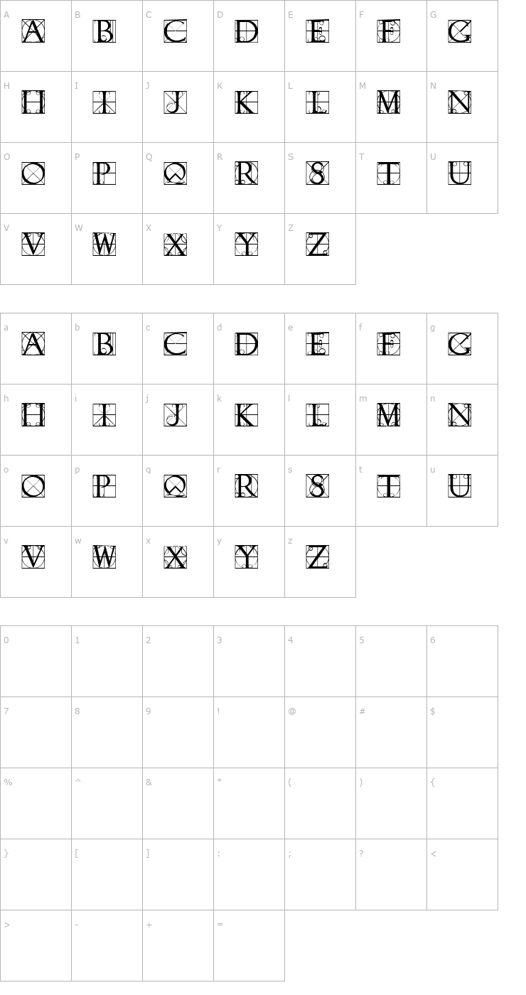 Character Map Typographer Caps Font