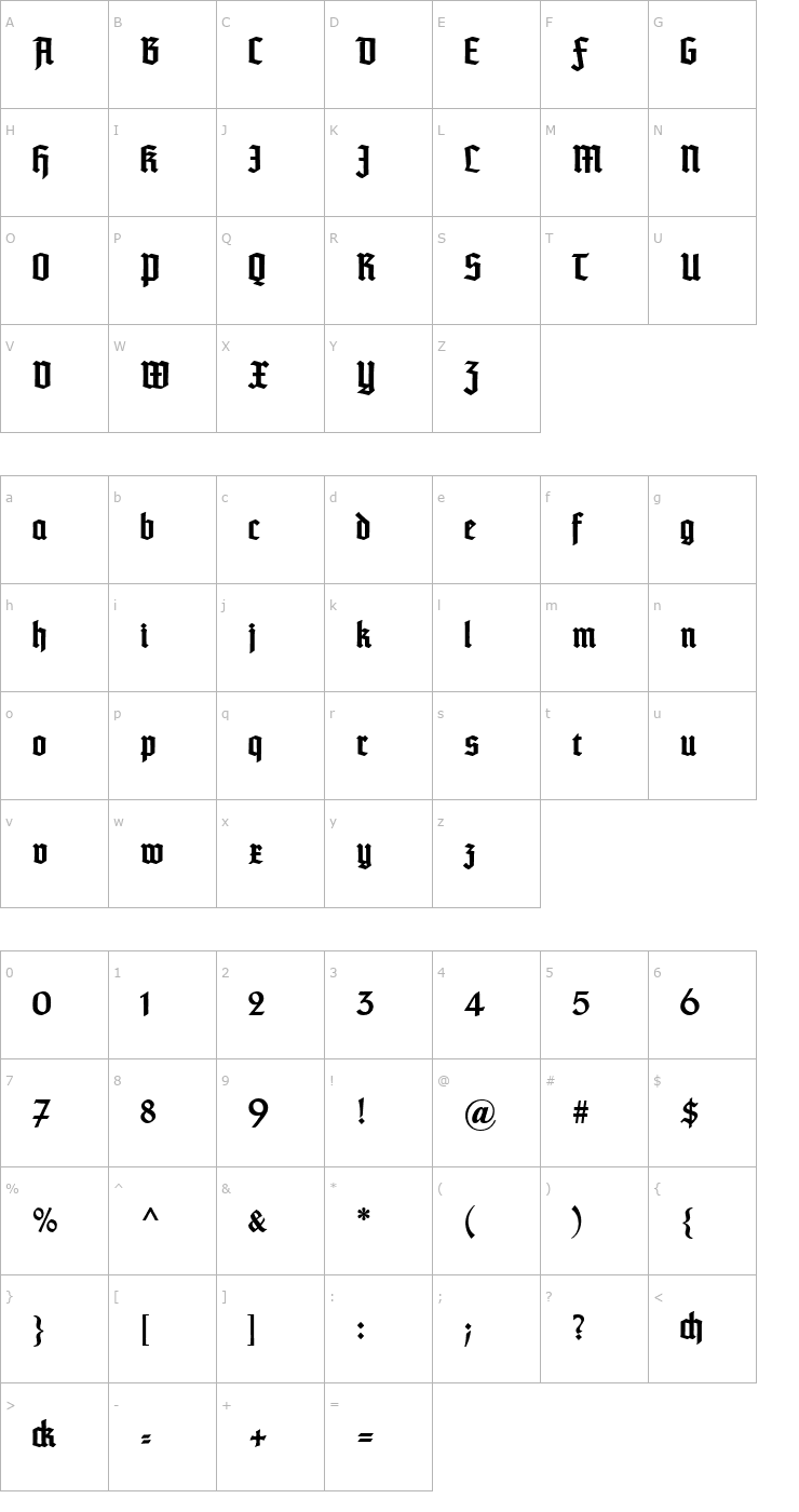 Character Map TypographerTextur Bold Font