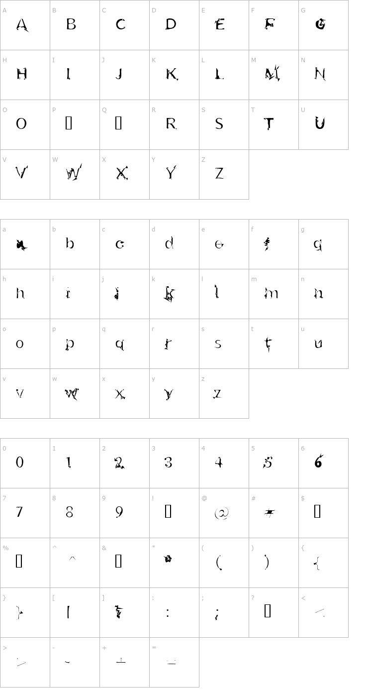 Character Map u26fog Font